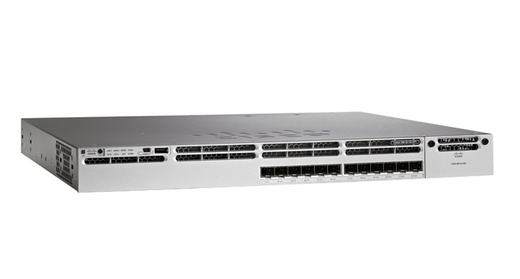 Cisco WS-C3850-12XS-S, Cisco WS-C3850-12XS-S, 12 Port 10G Fiber Switch IP Base