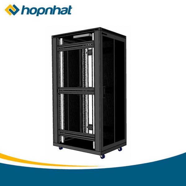 Tủ rack 42U D1000, 2 cửa lưới mẫu mới hãng UNIRACK, Tủ mạng 42U sâu 1000