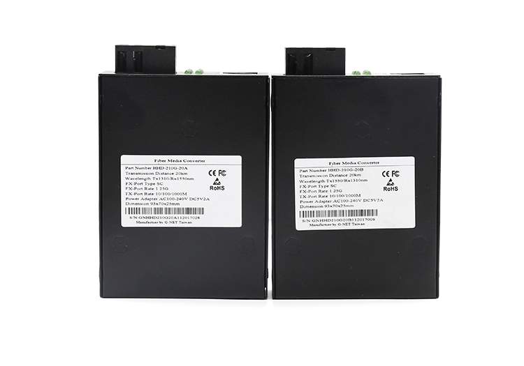 Thông tin ở mặt sau converter quang G-NET