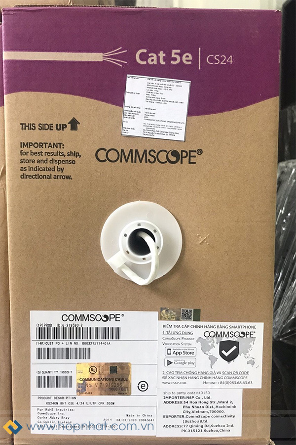 cáp mạng Cat5e Commscope AMP
